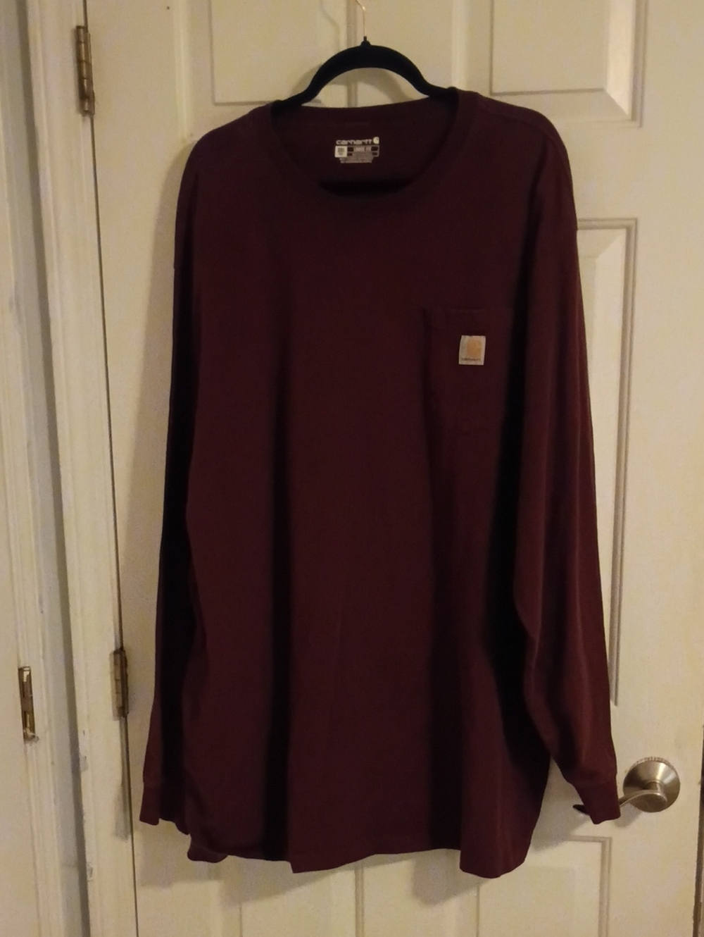 Carhartt Burgundy Long Sleeve Pocket Tee